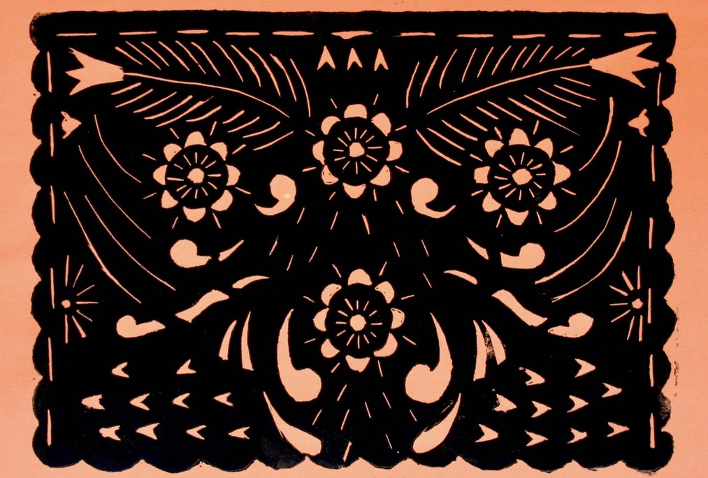 Flores Linocut